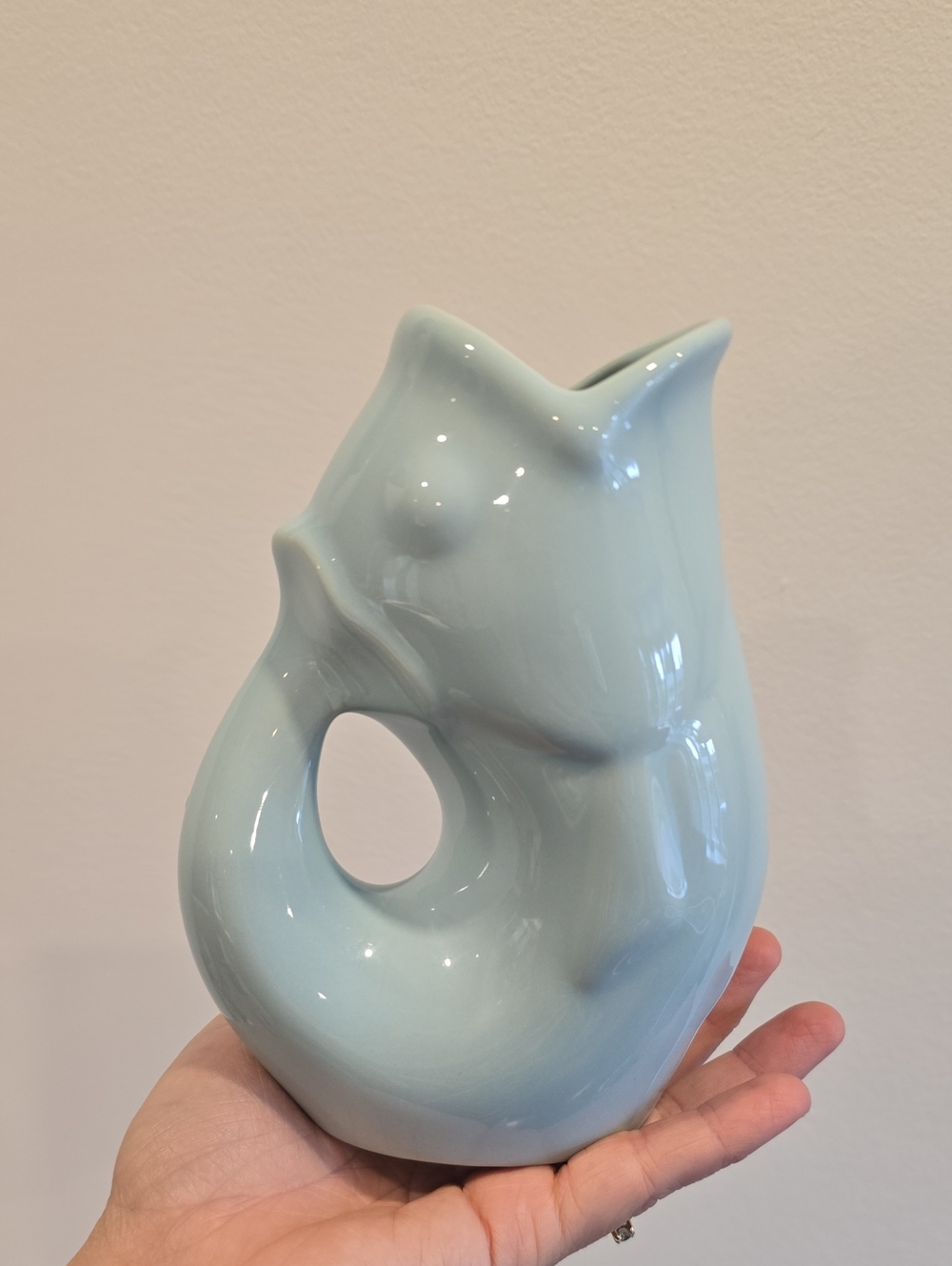 Vintage Light Blue Ceramic Gurgle Pot